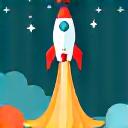 Icon representing a rocket launch for project deployment.