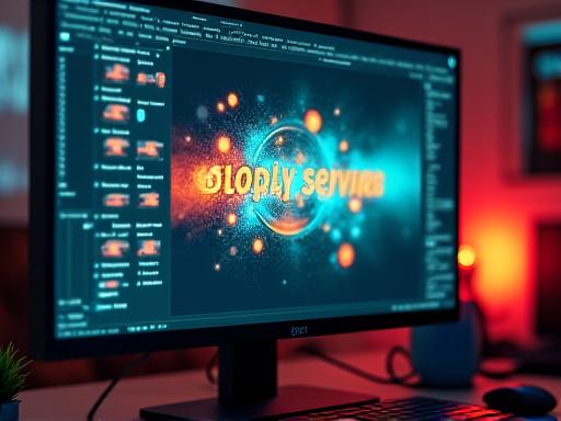 An animated logo sequence being designed on a computer screen.